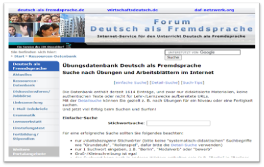 Übungsdatenbank Deutsch als Fremdsprache